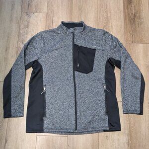Spyder Men's Outbound Full Zip Mid-Weight Core Sweater Gray Black Sz XL